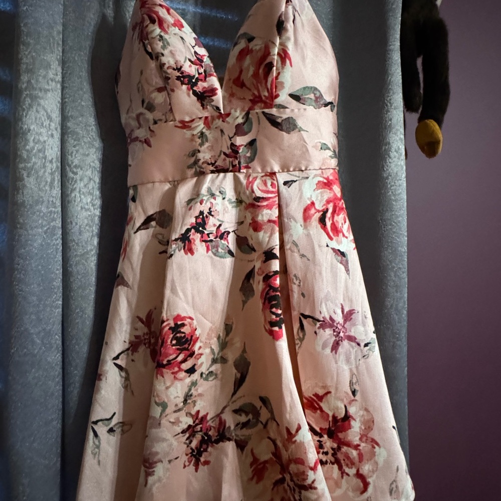 Speechless Pink Floral Fit-and-Flare Dress